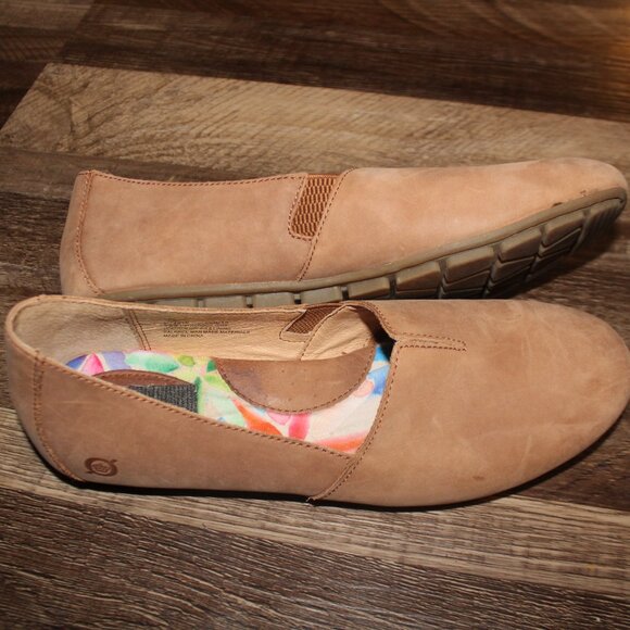 BORN Shoes Sebra Women's Leather Comfort Driving Flat Shoes Sz 10 Mules - Picture 4 of 11